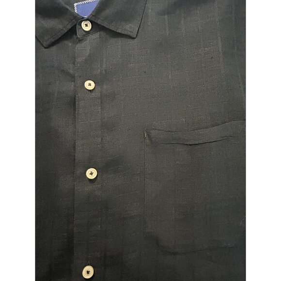 Tommy Bahama Black Short Sleeve Button-Up Shirt XL Linen - Picture 5 of 5